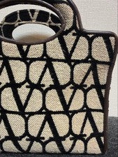 VALENTINO Le Troisi?me Toile Iconograph Mini Handbag Black Canvas #QYIH36