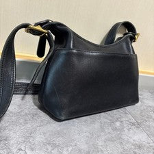 Old COACH Leather Shoulder Bag, Black #QYEDLL