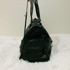 BALENCIAGA The Box Leather Boston Bag Green #QYL9PI