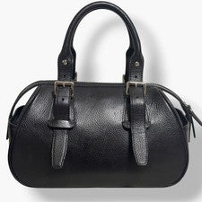 Burberry Mini Boston Bag, Leather, Grained Leather, Nova Check Pattern, #QY7K3D