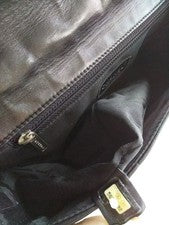 CHANEL Black Leather Handbag withGuarantee Card Classic Hawaii 25x15cm Mod #QY5TJH