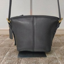 Old Coach 4107 Shoulder Bag, Leather, Black, Made in USA #QYB5T1