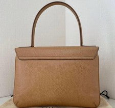 LOEWE Heritage Handbag, Circle Logo, Leather Flap, Beige #QYJZAG