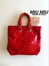 Miu Miu Crocodile Chain Tote Hand Bag
