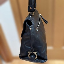 Salvatore Ferragamo black leather handbag with gold hardware #QYHE4N