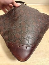 GUCCI Leather Brown Handbag #QYE77B