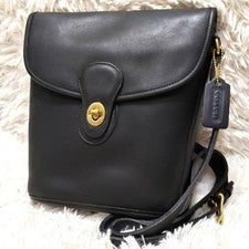 Old Coach 9936 Shoulder Bag Leather USA Black #QY85NY
