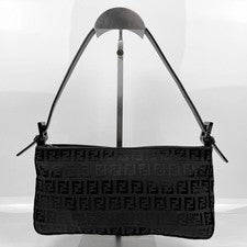 FENDI Shoulder Bag Zucchino Black 8BR042 #QY01K3