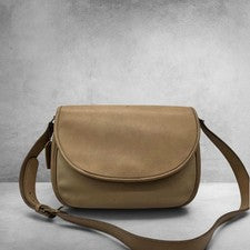 Old Coach 2934 USA-made flap shoulder bag, beige #QYHSX0