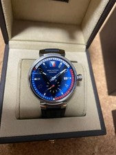 LOUIS VUITTON Tambour Automatic Blue Small Seconds #QYFG9A