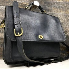 Old Coach Metropolitan A4 size turn-lock 2-way leather bag, black #QYBL2Z