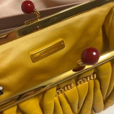 Miu Miu Matelassé Clutch Bag, Yellow #QYE6RT