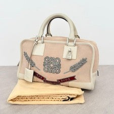 LOEWE Amazona 28 Pink Suede 30th Anniversary Handbag #QY5TTT