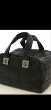 CHANEL Chocolate Bar Leather Handbag W29cm #QY8LK0