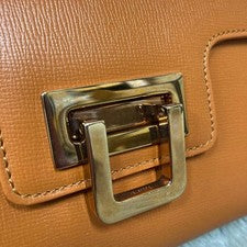 VALEXTRA mini handbag, leather, orange-brown. Women #QYF8NG