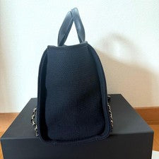 CHANEL Shopping Bag Small Black Quilted Matelasse Handbag withBox #QYABH3