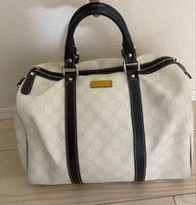 GUCCI Women's White and Black Logo Handbag, Medium Size, GUCCI #QY7PYN