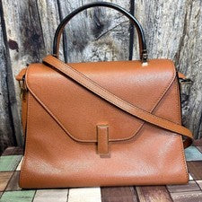 Valextra Iside 2-Way Handbag, Brown Leather #QY6W2R