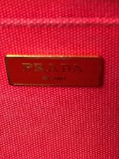 PRADA Canapa Red 2-Way Handbag/Shoulder Bag #QYINV4
