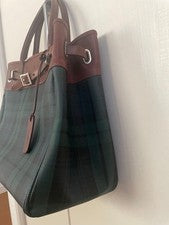 Ralph Lauren Tote Bag, Leather & PVC, Blackwatch #QYF1CU