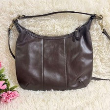 COACH Old Coach Shoulder Bag, Dark Brown, Woven Leather #QYCVK9