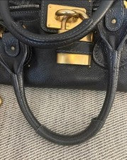 Chloe Paddington handbag with padlock, leather, black, Y2K #QYD3Q1