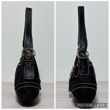 COACH Soho Tote Bag Signature Black #QYAJ9X