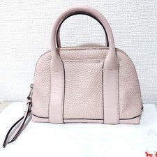 COACH Mini Preston Satchel Leather 2-way Shoulder Handbag Beige #QY136N