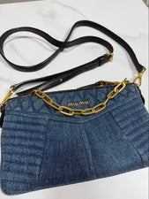 Miu Miu denim handbag with gold chain #QYAB25
