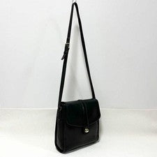 COACH USA OLD Coach Leather Shoulder Bag with Hook Closure Blue #QY7B1G