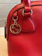 GUCCI GG logo handbag, 2-way design, with shoulder strap. Red #QYIGSZ