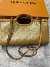 LOUIS VUITTON Gold Handbag Beige Leather Women #QYA31D