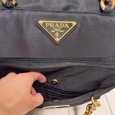 PRADA handbag, nylon, black. #QYH5CH