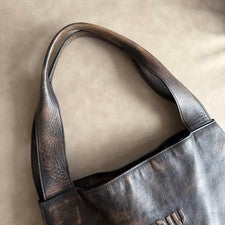 《MIUMIU》 Hobo bag Classic processing nappa leather brown