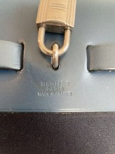 HERM?S HAC GM Navy Leather Large Handbag 2001 Hard to Find #QY397X