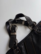 Dior Black Gaucho Leather Shoulder Bag #QY0NUN