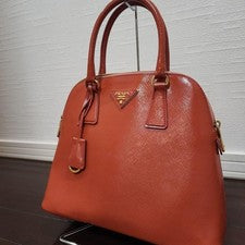 PRADA Saffiano Orange Leather Handbag Shoulder Bag #QYDJWY