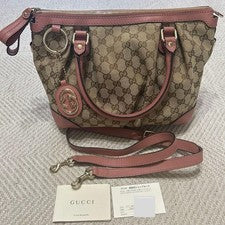 GUCCI GG Canvas 2-Way Handbag Pink #QYBTG3