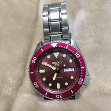 SEIKO 5-winding wristwatch, Bagundy #QY60T1