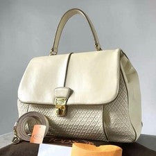 TOD'S Turnlock Quilted Leather 2-Way Bag with Logo Embossing #QY30Y2