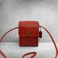 OLD COACH Turn Lock Leather Shoulder Bag #QY1IHX