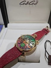 GaGa Milano Galuchat Red Watch with Leopard Print #QY3VO8