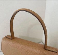 LOEWE Heritage Handbag, Circle Logo, Leather Flap, Beige #QYJZAG