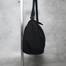 0708 PRADA MV633 Nylon One-Shoulder Bag, Black, Triangle Logo #QY00JY