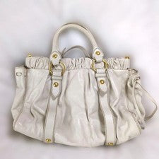 [MIU MIU] VITELLO LUX Ivory 2way Handbag
