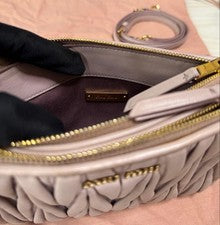 miumiu Miu Miu Matelasse shoulder bag pink beige