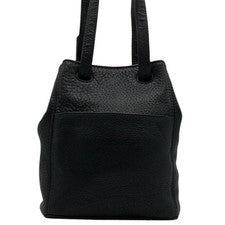 Old Coach 2-way Shoulder Bag, Bucket Style, Leather, Black #QY3FR5