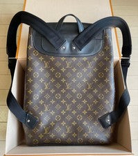 LOUIS VUITTON Parc Backpack Monogram Macassar Flap Buckle #QYKL19