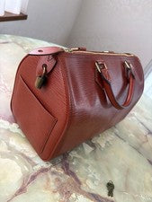 LOUIS VUITTON Epi Speedy Handbag Brown #QY09DC