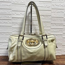 Gucci Interlocking Sherry Boston Handbag Leather #QYAIUJ